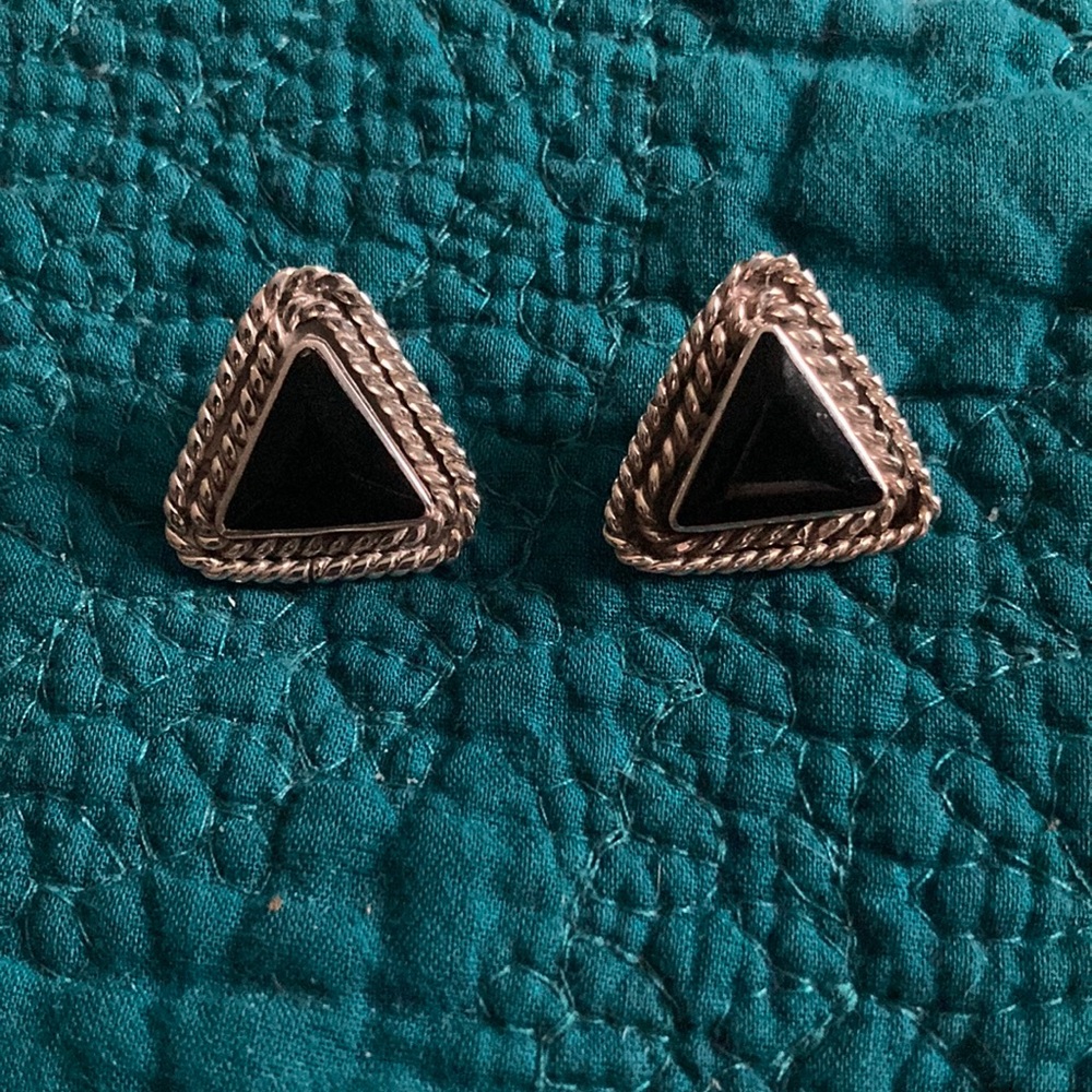 Sterling Silver 925 & Black Onyx Earrings